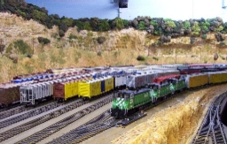 Switchers drilling cars at Cedar lake Yard